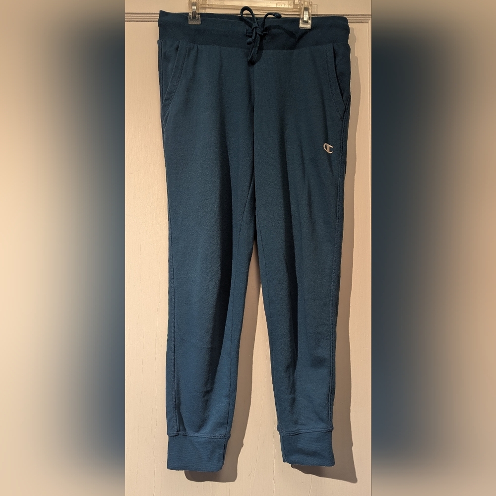 Champion Women's Reverse Weave Turquoise Sweatpants Tapered Joggers. Size S/CH